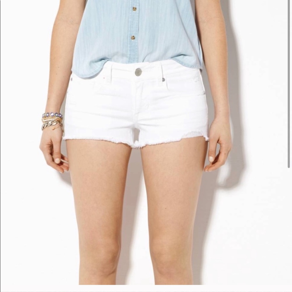 American Eagle White Distressed Cut Off Shorts